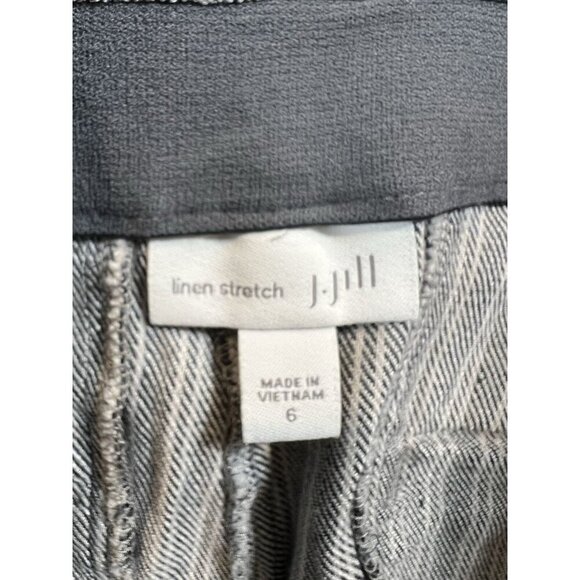 J Jill Linen Stretch Pants Straight Leg Womens 6 blue striped - Picture 4 of 9